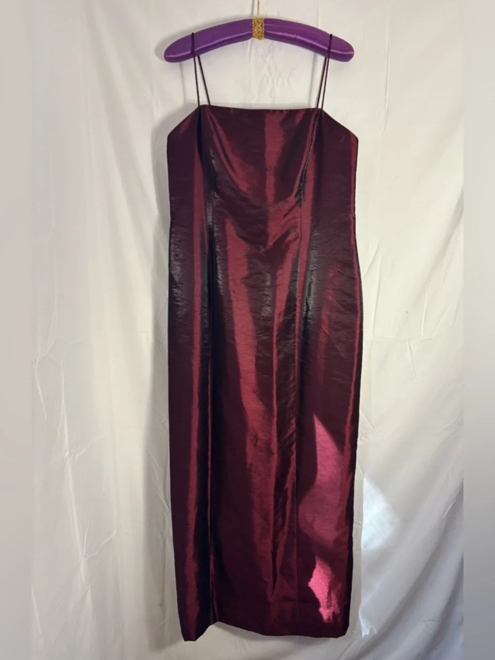 Y2K Wine Red Witchy Vampy Whimsigoth Full Length Formal Prom Dress Size XL - Picture 10 of 16